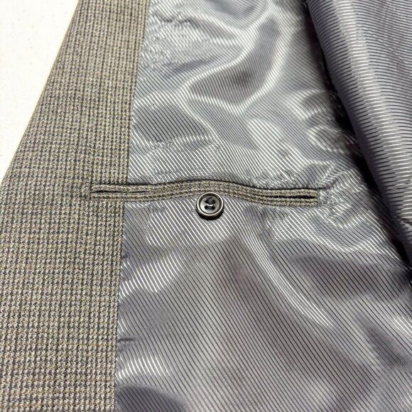 Savile Row Blazer Men 42R Gray LambsWool Suit Jacket Business Casual Wedding - Picture 10 of 14
